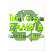 Zâmbia do pense verde cartões postais