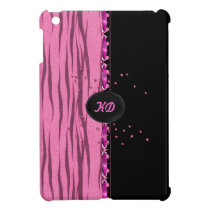 Zebra cor-de-rosa do brilho - personalize o monogr capas ipad mini