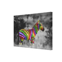 Zebra do arco-íris impressão em tela canvas