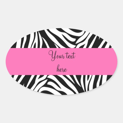 Zebra preto e branco com rosa quente adesivo oval Zazzle Artesanato Passo A Passo Com Cd ~ Zebra preto e branco com rosa quente adesivo oval Zazzle