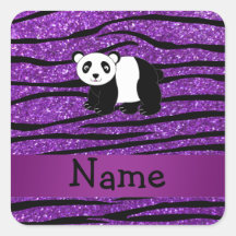 Zebra roxa personalizada do brilho da panda conhec adesivo