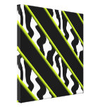 Zebra verde da modificação impressão de canvas esticada