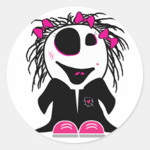 zombi pequeno bonito feminino adesivos