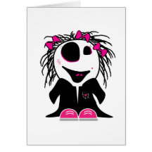 zombi pequeno bonito feminino cartoes