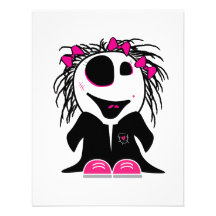 zombi pequeno bonito feminino convites personalizado