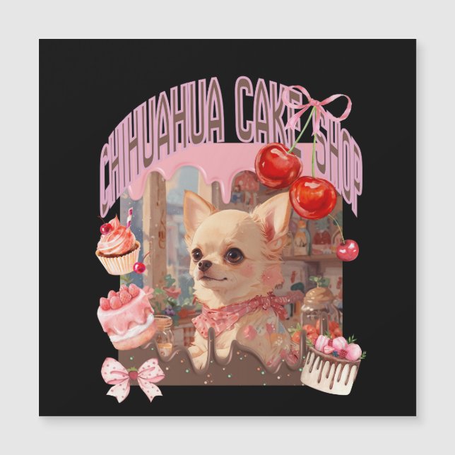 チワワのケーキ屋さん、スイーツ、子犬、リボン、cherry,girly好きのための (Frente)