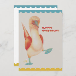 フラットカード バースデー Birthday Card -Blue-footed Boody-