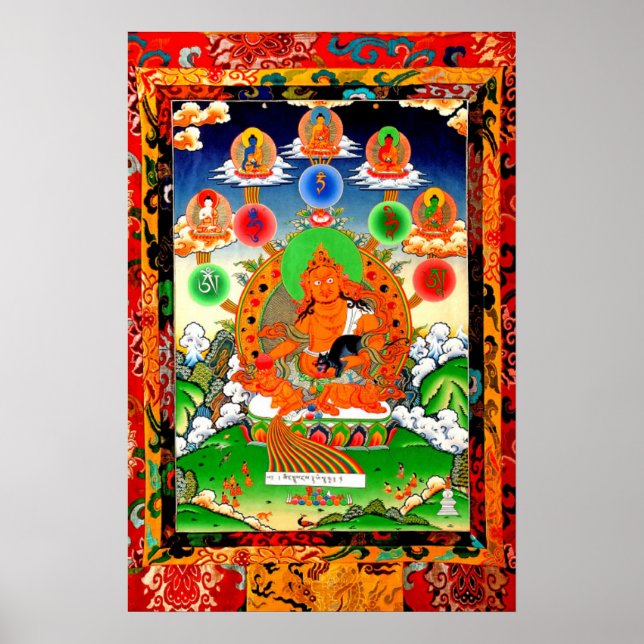 五 佛 黃 神LINEAGE 5 BUDDHA AMARELO JAMBHALA Poster (Frente)