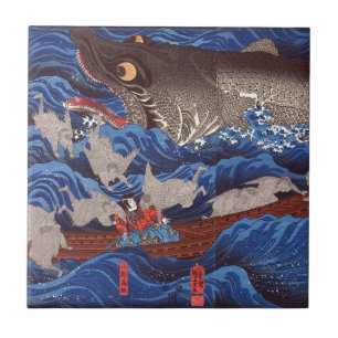 怪物鮫, tubarão do monstro do 国芳, Kuniyosh