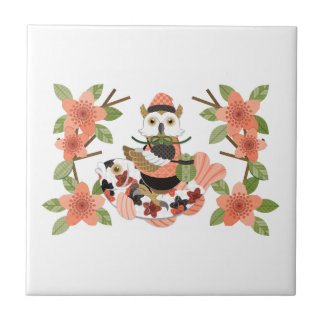 梟と鯉／An owl and a carp