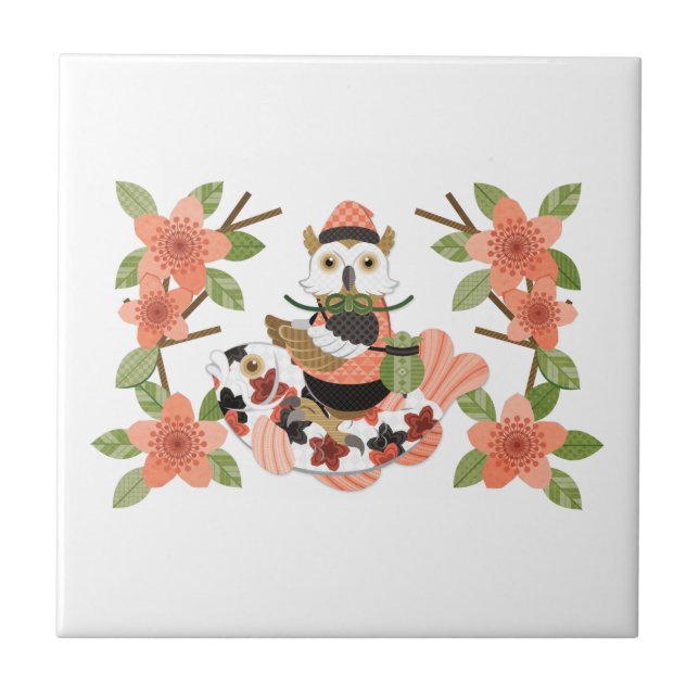 梟と鯉／An owl and a carp (Frente)