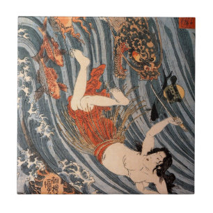 海 女 龍, 国 芳, Mulher e Dragão, Kuniyoshi, Ukiyo-e