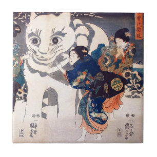 猫 の 雪 だ ま 国 Grande Gato Snowman, Kuniy