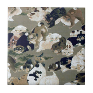 百 犬 図, 伊 藤 若 冲 Cem Cem, Itô Jakuchu