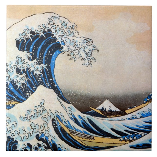 神奈川沖浪裏, grande onda do 北斎, Hokusai, Ukiyo-e (Frente)