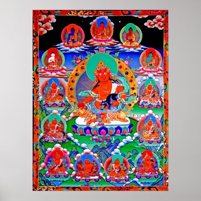 黃 財 神Amarelo Jambhala n retinue Poster (Frente)