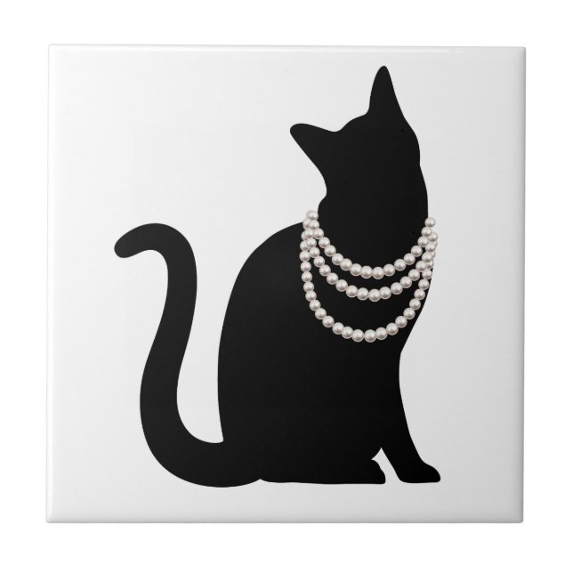 黒猫と宝石　タイル (Frente)