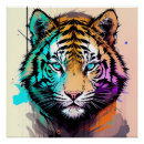 Pesquisar por tigre colorido pôsteres Gato grande