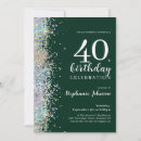 Pesquisar por 40 ano verde convites Elegante moderno
