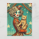 Pesquisar por gato palhaço cartoes postais Circo