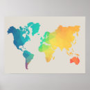 Pesquisar por world map pósteres pôsteres Aquarela