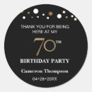 Pesquisar por aniversário 70 adesivos Preto e branco