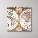 Pesquisar por os mapas antigos impressão de canvas Mapa do mundo antigo