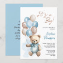 Pesquisar por bear balloons convites Azul