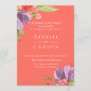Pesquisar por coral roxo casamento convites Chique