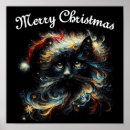 Pesquisar por gato papai noel pôsteres Preto