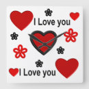 Pesquisar por coração vermelho relogios de parede Eu te amo