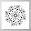 Pesquisar por mandala preto e branco pôsteres Floral