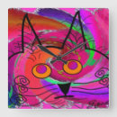 Pesquisar por gato louco relogios de parede Eu amo gatos