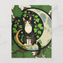 Pesquisar por gato e lua cartoes postais For her