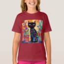 Pesquisar por arte do gato preto camisetas Animal