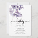Pesquisar por chá de fraldas roxo convites Floral aquarela