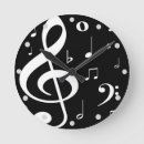 Pesquisar por music note relogios de parede Black and white