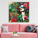 Pesquisar por mulher bonita impressão de canvas Flores