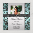 Pesquisar por teal black sweet 16 party convites Preto