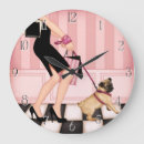 Pesquisar por cão do pug relogios de parede Rosa