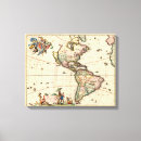 Pesquisar por mapa antigo impressão de canvas Viagem