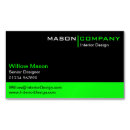 Pesquisar por verde limão e preto cartao de visita Simples