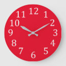 Pesquisar por grandes números brancos relogios de parede Vermelho