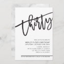 Pesquisar por aniversário de preto 30 anos convites Minimalista