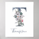 Pesquisar por monograma floral pôsteres Aquarela