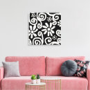 Pesquisar por flores preto branco impressão de canvas Abstrato