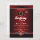 Pesquisar por preto e vermelho 60 aniversário convites Sessenta