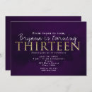 Pesquisar por festa roxa do adolescente 13 18 aniversário convites Moderno