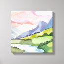 Pesquisar por árvores verdes impressão de canvas Aquarela