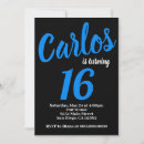 Pesquisar por azul e preto aniversário convites Simples